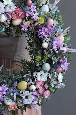 Easter Decor, liliowy wianek wielkanocny, śr.56cm 