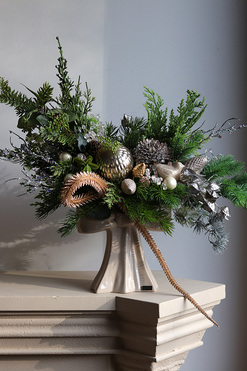  Kokarda Beż, świąteczny stroik w kokardzie, wym.44x50x25cm