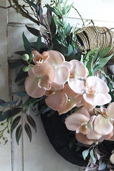 Elanea Orchid Newia, efektowny wianek na drzwi, wym.53x90cm