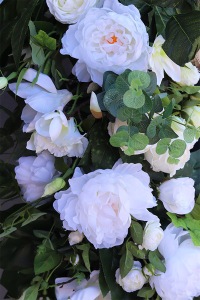 Sicilia White, gęsta girlanda ze sztucznych kwiatów, dł.160cm 