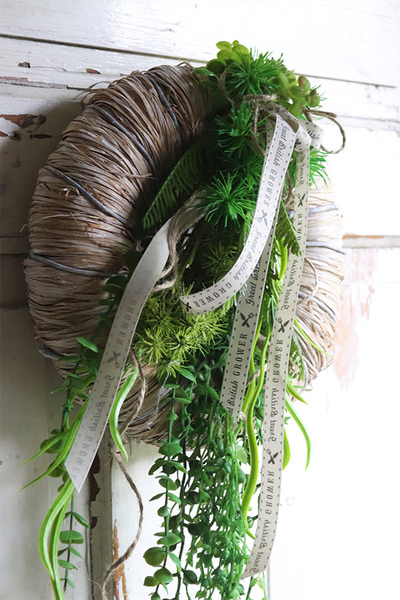 ozdobny wianek na drzwi, Zielona Mila, śr.26cm 