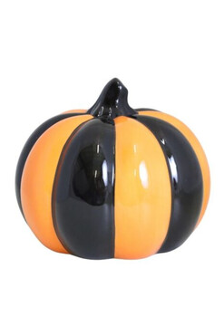 OD RĘKI Pumpkin Orange C, dekoracyjna dynia ceramiczna, duża, wym.13.3x16cm