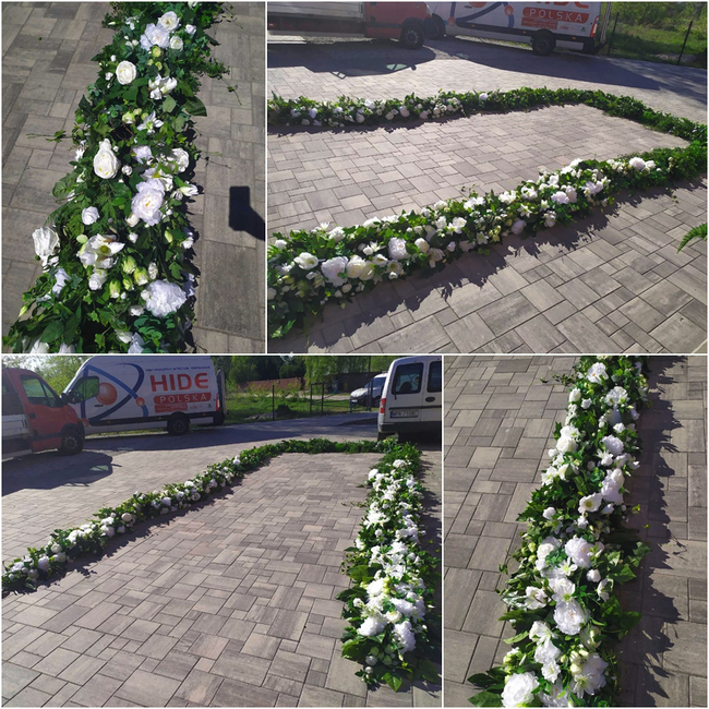 Romantic White, biała girlanda kwiatowa