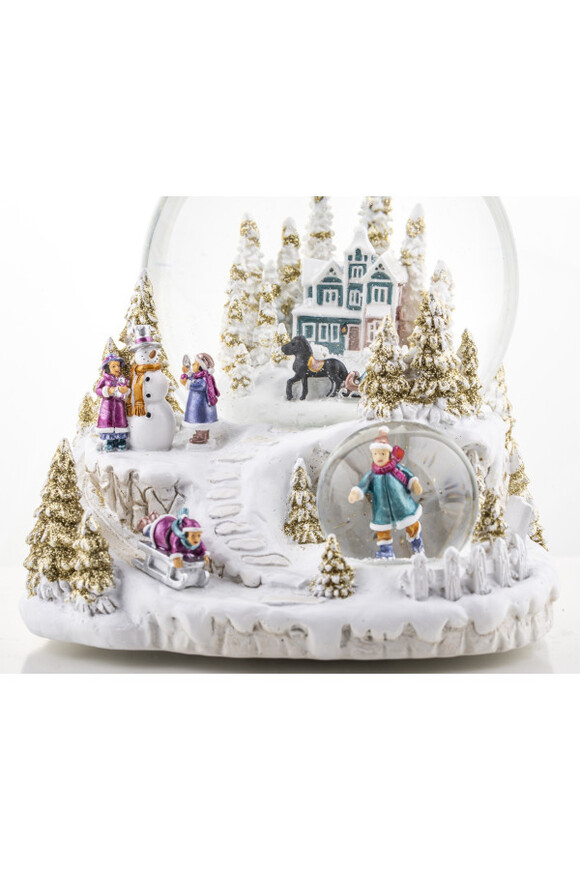 Golden Village, świąteczna szklana kula śnieżna pozytywka