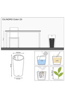 Cilindro, donica z nawadnianiem, piaskowy brąz