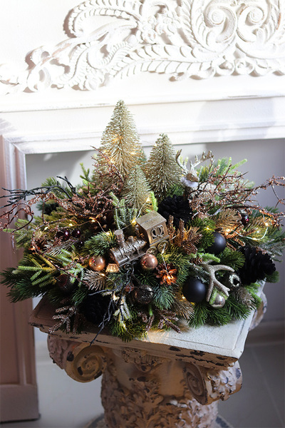 Złota Legenda Black, świąteczny stroik na brzozie