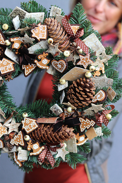 bożonarodzeniowy wianek, Pierniki 2, śr.33cm