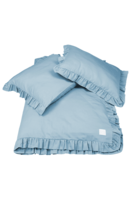 Margaret komplet pościeli bawełnianej z falbaną błękitna