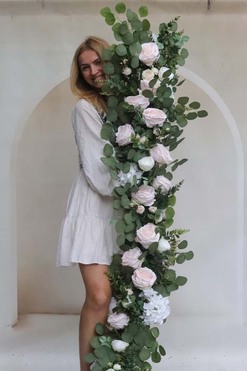 OD RĘKI Rosalie, różana dekoracyjna girlanda, dł.200cm