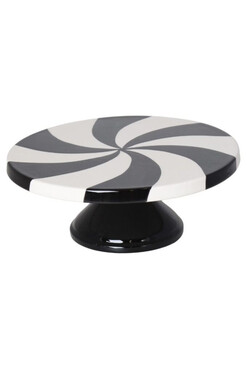 Xmas Lollypop, ceramiczna patera do serwowania, czarna, wym.9x24cm