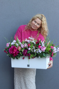 Balcony Cottage Pink, różowe kwiaty w skrzynce balkonowej, wym.40x70cm 