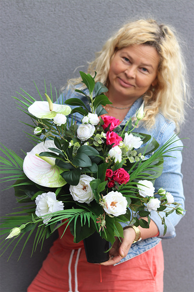 Anturium Elegance, komplet dekoracji nagrobnych