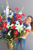 Mazowsze, duża kompozycja kwiatowa, wym.139x90cm