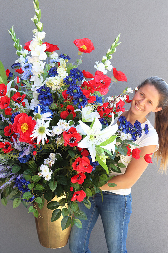 Mazowsze, duża kompozycja kwiatowa, wym.139x90cm