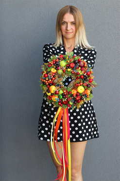 Herta, jesienny wianek z owocami, śr.33cm