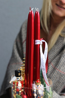 Najpiękniejsza Czerwień LED, adwentowy stroik w szkle