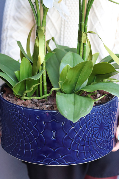 Dark Blue Orient, wysokiej jakości sztuczny storczyk