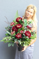 Astry Bordo Love, komplet dekoracji nagrobnych