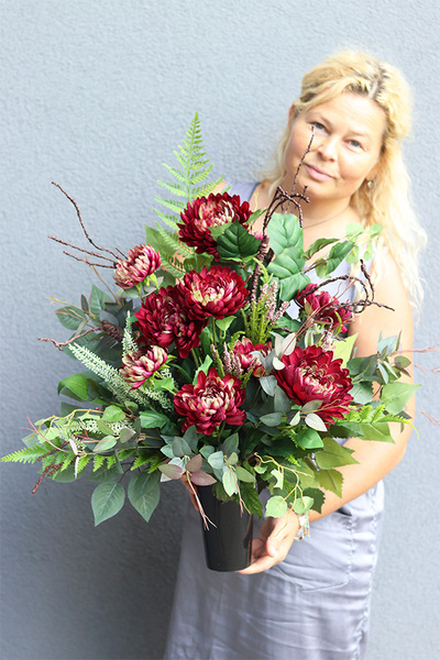 Astry Bordo Love, komplet dekoracji nagrobnych