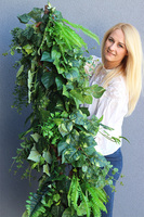Sicilia Green, bogata girlanda ze sztucznych roślin, dł.150cm 