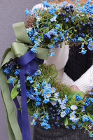 Blueberry, niebieski wianek na drzwi z jagodami