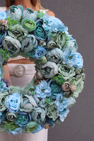 Blue Caryca New, wysokiej jakości niebieski wianek na drzwi