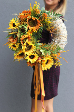  wianek ozdobny Słoneczniki, wym.37cm