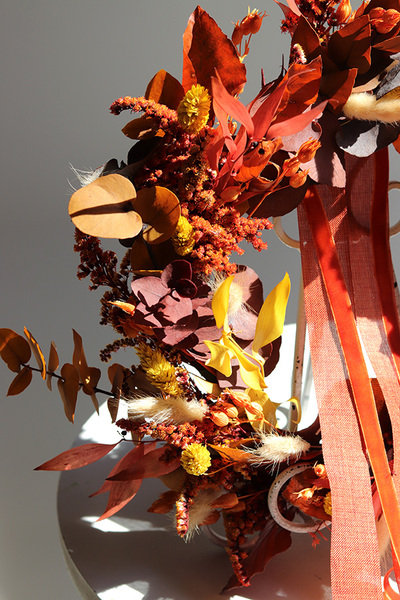 Boho Energy, dekoracyjny wianek ze stabilizowanych roślin, śr.30cm