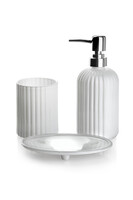 Sharlotte White szklany zestaw łazienkowy