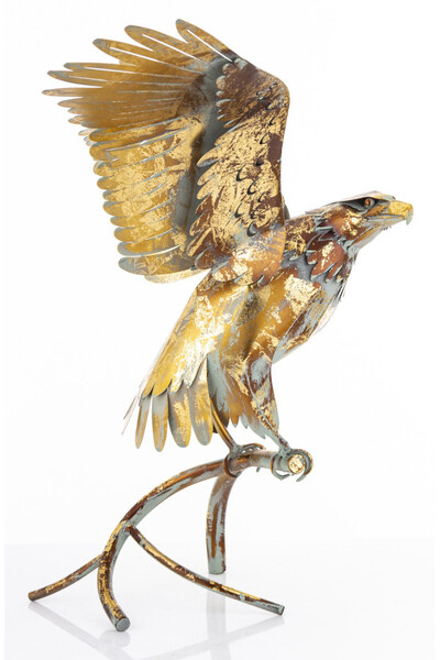 Orzeł, figurka ptak w kolorze złotym, wym.60x75x42cm