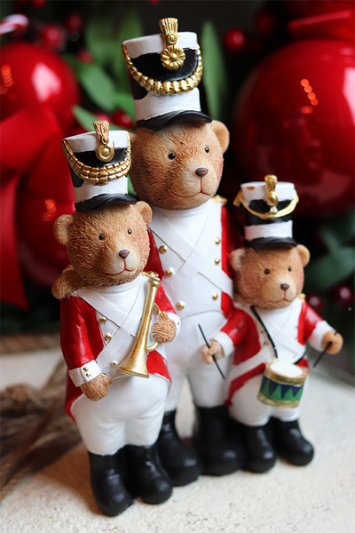 Dobosze Teddy, figurka świąteczna misie