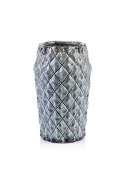 Leukada Blue B, ceramiczny wazon, wys.20cm