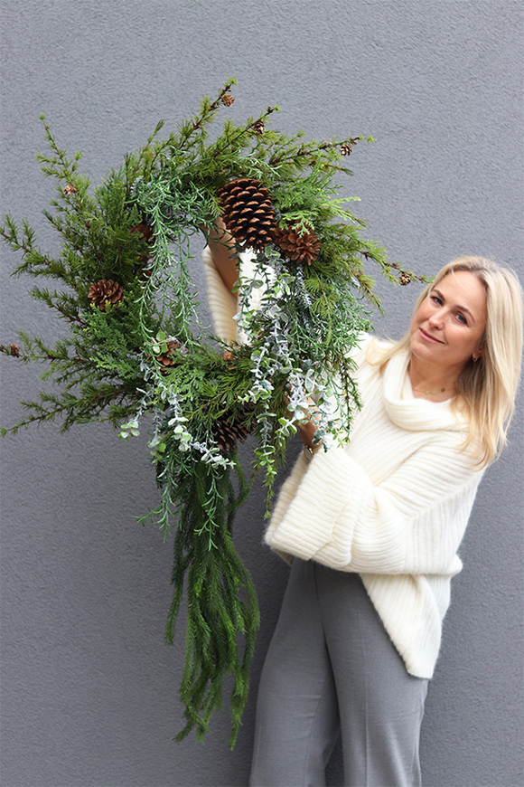 Larch&Winter, zimowy wianek zielony
