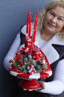 Lollypop Mini, adwentowy stroik LED na paterze