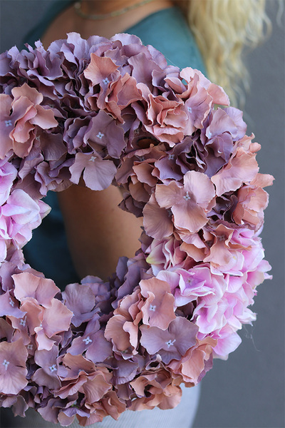 Violetta 2 wianek z fioletowych hortensji