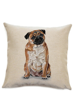 Pets, poszewka gobelinowa dwustronna, Mops, 45x45cm