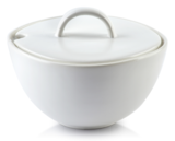 Juliette, porcelanowa cukiernica wym.11.5x10.5x7.5cm, kolor biały