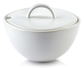 Juliette, porcelanowa cukiernica wym.11.5x10.5x7.5cm, kolor biały