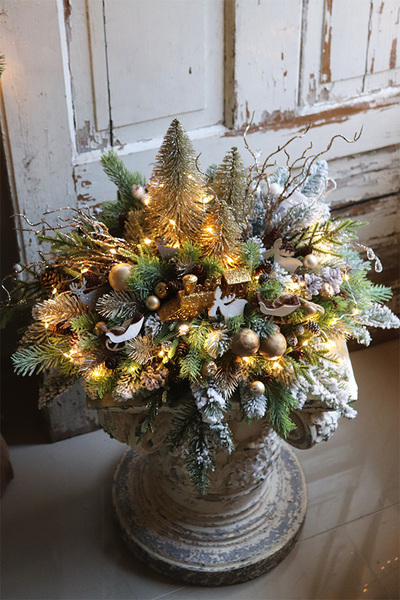 Złota Legenda Big, świąteczny stroik na brzozie