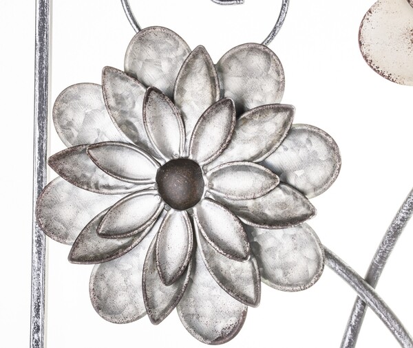 Floriana A, metalowy decor ścienny z kwiatami, wym.40.5x40.5x2cm