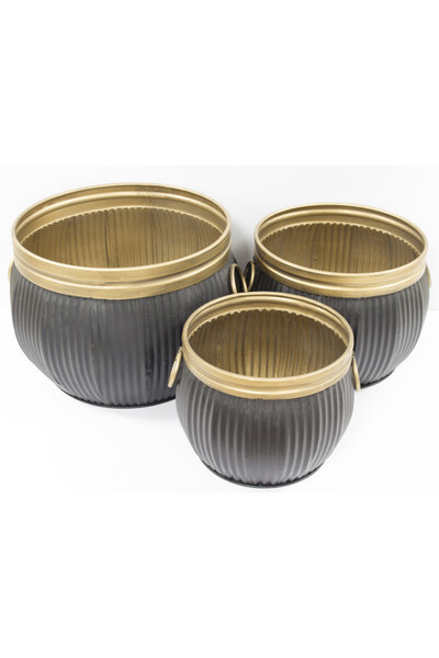 Malmo, złota metalowa donica