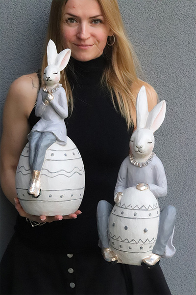 Bunny Egg, ceramiczna figurka wielkanocna