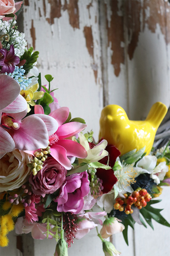 asymetryczny wielkanocny wianek na drzwi, Dilajla, śr.45cm 