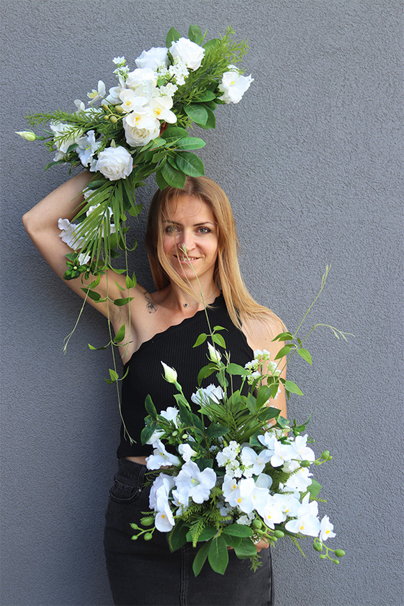 Wedding Place 2, biała dekoracyjna girlanda