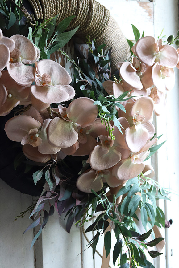 Elanea Orchid Newia, efektowny wianek na drzwi, wym.53x90cm