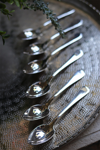 OD RĘKI posrebrzane łyżeczki do herbaty Aplis, komplet 6szt. w ozdobnym pudełku 