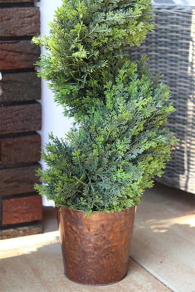 Tuja Copper, sztuczna roślina w doniczce