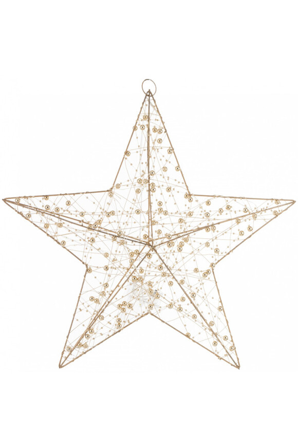 Christmas Star, zawieszka świąteczna gwiazdka LED, złota