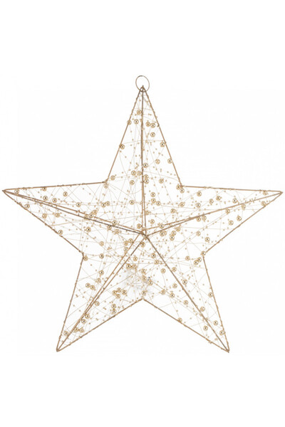 Christmas Star, zawieszka świąteczna gwiazdka LED, złota