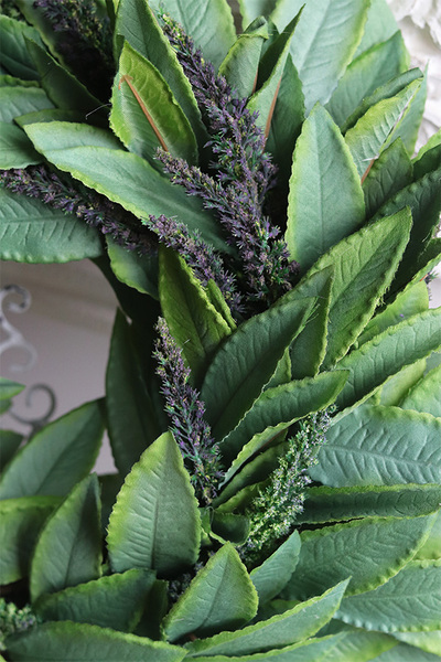 Wrzosowisko Green, dekoracyjny wianek z liści i traw